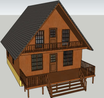 欧式木棚屋别墅SU模型下载_sketchup草图大师SKP模型