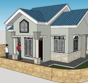 现代罗马风格别墅建筑SU模型下载_sketchup草图大师SKP模型