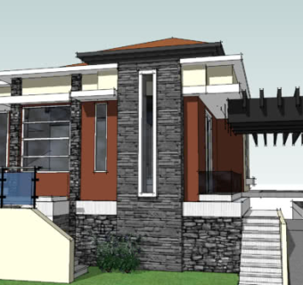 轻奢别墅车棚外观建筑SU模型下载_sketchup草图大师SKP模型