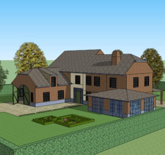 罗马风格别墅外观SU模型下载_sketchup草图大师SKP模型