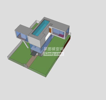 简易双层别墅设计SU模型下载_sketchup草图大师SKP模型