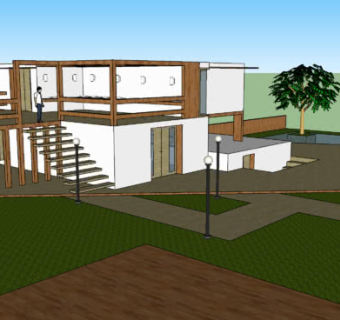 现代甲板别墅SU模型下载_sketchup草图大师SKP模型