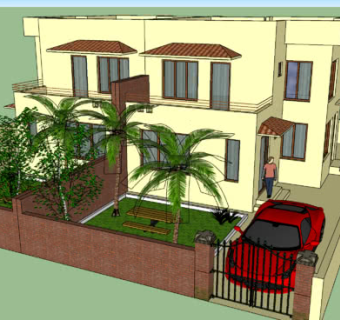 复式轻奢别墅建筑SU模型下载_sketchup草图大师SKP模型