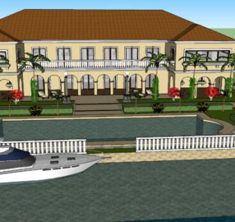 轻奢花园别墅SU模型下载_sketchup草图大师SKP模型