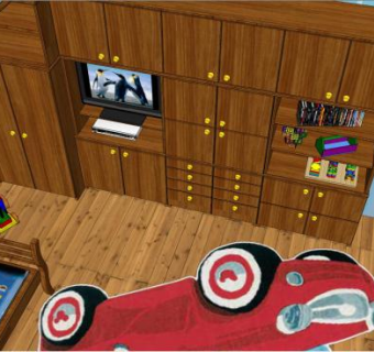 孩子们米老鼠房间SU模型下载_sketchup草图大师SKP模型