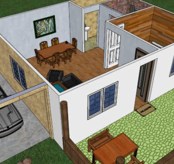 小型别墅的内部设计SU模型下载_sketchup草图大师SKP模型