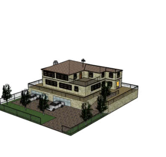 复式别墅建筑设计SU模型下载_sketchup草图大师SKP模型