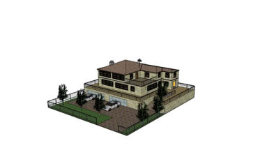 复式别墅建筑设计SU模型下载_sketchup草图大师SKP模型