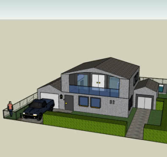 小型瓦棚别墅SU模型下载_sketchup草图大师SKP模型