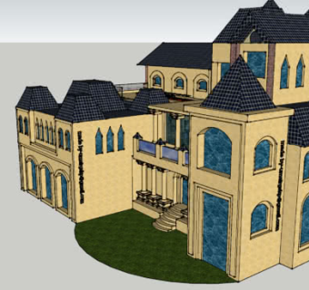 欧式古堡别墅设计SU模型下载_sketchup草图大师SKP模型