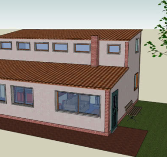 小型田园风棚屋别墅SU模型下载_sketchup草图大师SKP模型