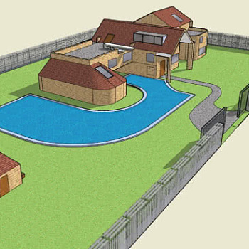 牧园风格别墅建筑SU模型下载_sketchup草图大师SKP模型