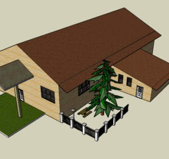 田园别墅建筑SU模型下载_sketchup草图大师SKP模型