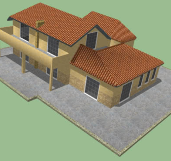 法国风格田园别墅SU模型下载_sketchup草图大师SKP模型