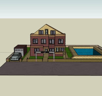 欧式复式独栋别墅SU模型下载_sketchup草图大师SKP模型