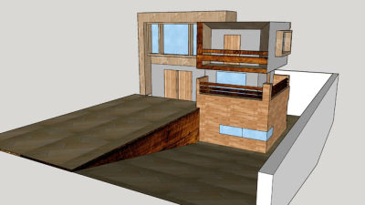 小型简欧风格别墅SU模型下载_sketchup草图大师SKP模型