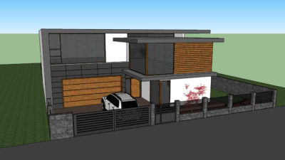 北欧别墅风格建筑SU模型下载_sketchup草图大师SKP模型