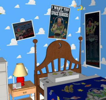 玩具总动员主题房安迪SU模型下载_sketchup草图大师SKP模型