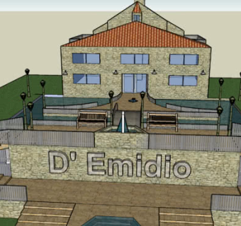 庭院池塘泳池别墅SU模型下载_sketchup草图大师SKP模型