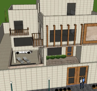 现代别墅地下室车库泳池SU模型下载_sketchup草图大师SKP模型
