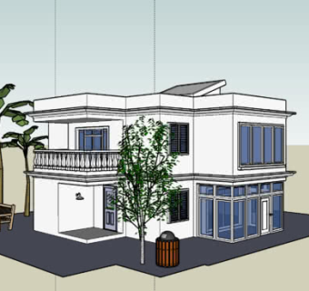 现代双层别墅座椅SU模型下载_sketchup草图大师SKP模型