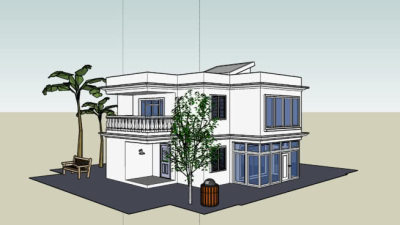 现代双层别墅座椅SU模型下载_sketchup草图大师SKP模型