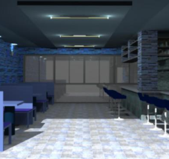 现代咖啡店餐饮店SU模型下载_sketchup草图大师SKP模型