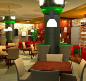 披萨餐饮店SU模型下载_sketchup草图大师SKP模型