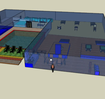 别墅泳池内部设计SU模型下载_sketchup草图大师SKP模型