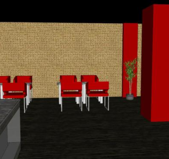悦空间咖啡厅餐饮店SU模型下载_sketchup草图大师SKP模型