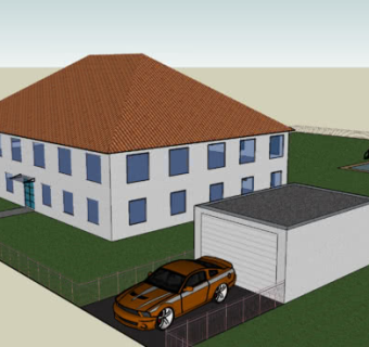 现代别墅车库泳池SU模型下载_sketchup草图大师SKP模型
