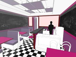 现代咖啡厅<em>餐饮</em>店SU模型下载_sketchup草图大师SKP模型