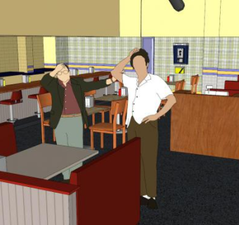 修道士咖啡馆SU模型下载_sketchup草图大师SKP模型