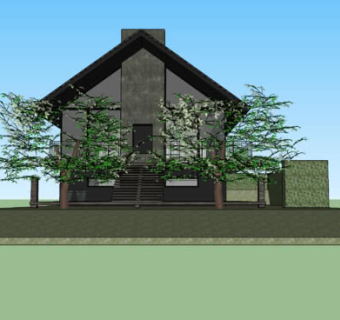 日式别墅走廊SU模型下载_sketchup草图大师SKP模型