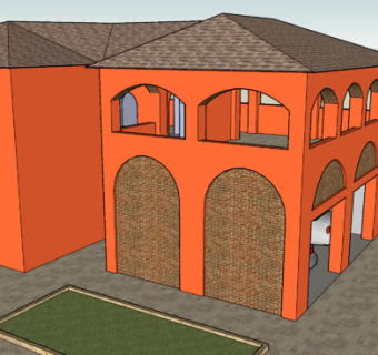 欧式拱门别墅SU模型下载_sketchup草图大师SKP模型