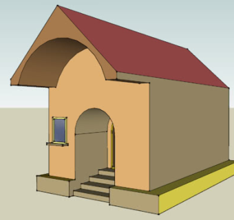 简易小型房屋SU模型下载_sketchup草图大师SKP模型