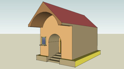 简易小型房屋SU模型下载_sketchup草图大师SKP模型