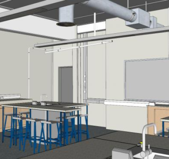 科学实验室餐饮店SU模型下载_sketchup草图大师SKP模型