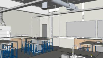 科学实验室餐饮店SU模型下载_sketchup草图大师SKP模型