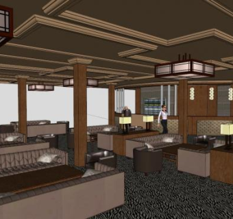 赛马场酒吧休息室SU模型下载_sketchup草图大师SKP模型