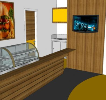 现代餐厅餐饮店SU模型下载_sketchup草图大师SKP模型