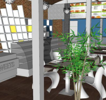 咖啡馆餐馆餐饮店SU模型下载_sketchup草图大师SKP模型