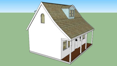 小型独栋乡村房屋SU模型下载_sketchup草图大师SKP模型