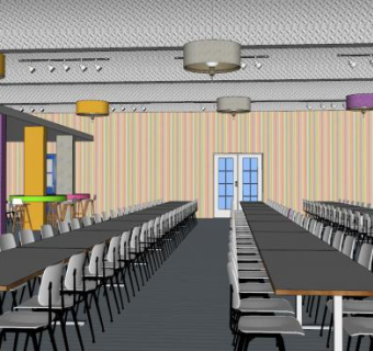 儿童餐厅餐饮店SU模型下载_sketchup草图大师SKP模型