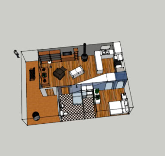 现代简约舍内设计SU模型下载_sketchup草图大师SKP模型