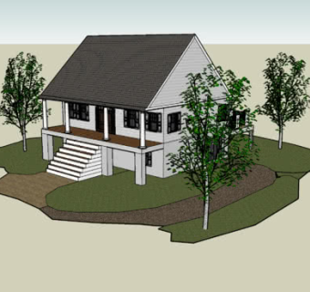 海滨度假小别墅SU模型下载_sketchup草图大师SKP模型