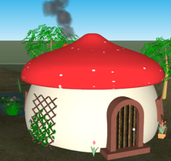 蘑菇小屋SU模型下载_sketchup草图大师SKP模型