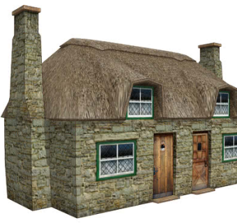 老农舍烟囱小屋SU模型下载_sketchup草图大师SKP模型