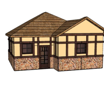 欧式乡村小屋SU模型下载_sketchup草图大师SKP模型