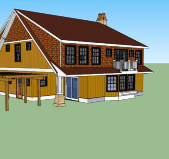 欧式烟囱凉棚别墅SU模型下载_sketchup草图大师SKP模型